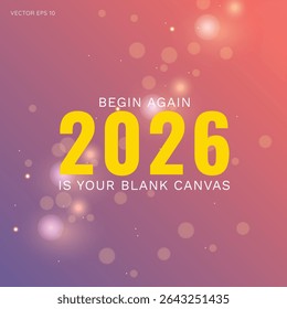 2026 New Year Poster with Bokeh Lights and Pink Background