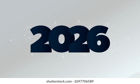 Símbolo del Año Nuevo 2026. Patrón de red triangular. Ilustración vectorial para vacaciones de invierno, celebración, decoración, Diseño web, negocio, elemento infográfico, cubierta, Plan