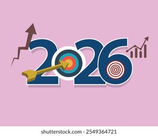 2026 new year target concept Creative vector illustration design background