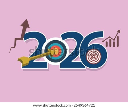 2026 new year target concept Creative vector illustration design background