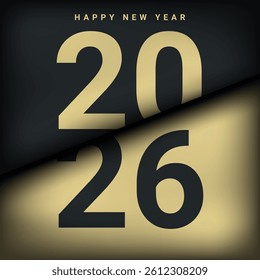 2026 New Year Template Design. Greeting Card, Banner, Poster. Vector Illustration.