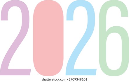 Vorlagensatz für das neue Jahr 2026 farbenfroh 2026 Moderne Vorlage