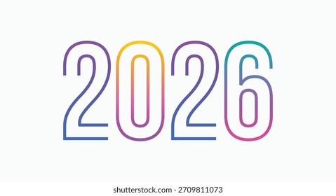 Vorlagensatz für das neue Jahr 2026 farbenfroh 2026 Moderne Vorlage
