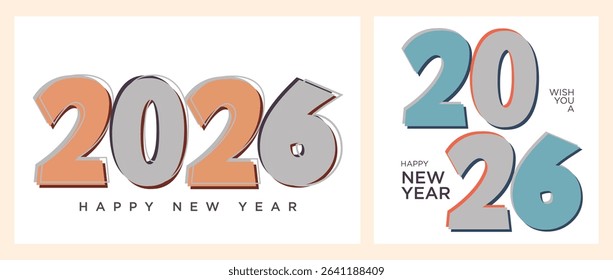 2026 new year template. vector 2026 new year numbers in classic style. for greeting cards, calendars and book covers. new year 2026.