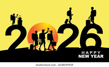 2026 new year Tourism concept Vector Illustration.