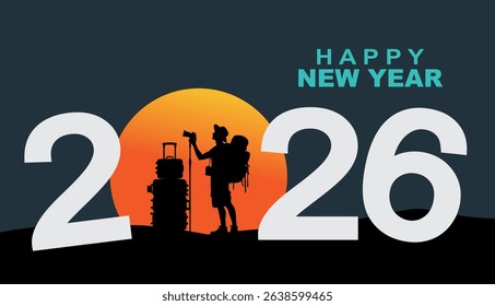 2026 new year Tourism concept Vector Illustration.