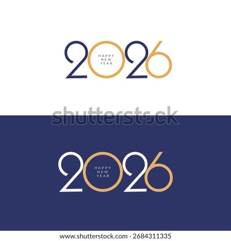 2026 New Year Typography Abstract Numbers Modern Vector Design Happy New Year Illustration