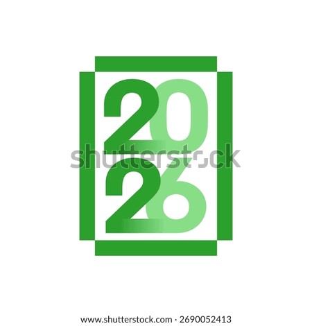 2026 New Year Typography Design Illustration. 2026 Greeting Card Design for New Year Celebration.