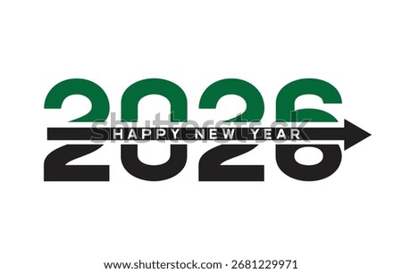 2026 New Year Vector. Corporate Design with Progress Arrow for Business Growth and Future Concepts.
