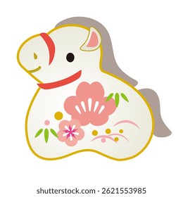 2026 New Year's card illustration material for the Year of the horse (written as snake in Japanese)