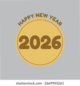 2026 Año Nuevo Circle Style Number Art. Feliz Año Nuevo, diseño de números. Diseño de Plantilla de Vector con aislado sobre un fondo de color. 