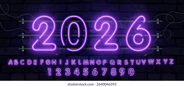 2026 number design template. 2026 New Year logo text design. Vector illustration.
