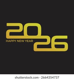 Modelo de projeto de número 2026. 2026 Projeto de texto do logotipo de Ano Novo