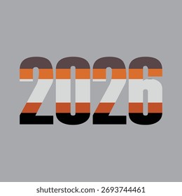Entwurfsvorlage 2026. 2026 Neujahr Logo Text Design. Vektorgrafik.