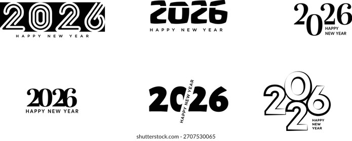 2026 Vector de tipografía numérica Archivo EPS para proyectos digitales, impresos y creativos