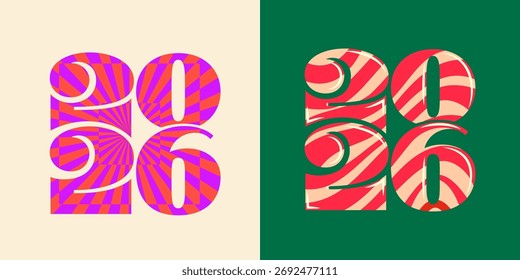 2026 pattern background for vector Happy New Year greeting card