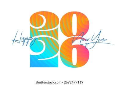 2026 pattern background for vector Happy New Year greeting card