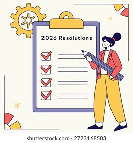 2026 project management and task completion illustration.