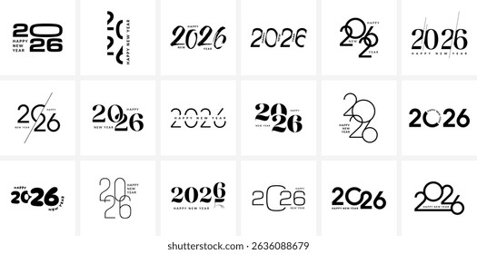 2026 set, año Nuevo logo logo Vector colección