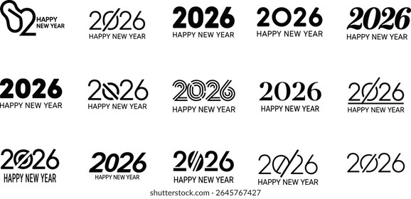 2026 set. New Year vector logo collection