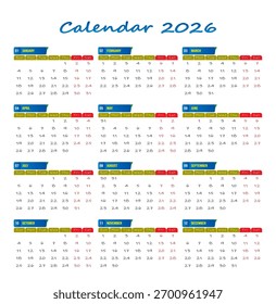 Kalender 2026 Einfach und elegant