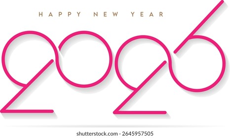2026 simply design of happy new year template for greeting card, calendar, cover, poster etc