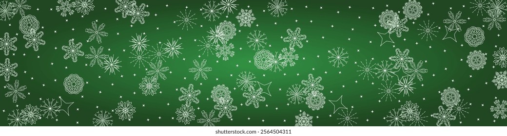 2026 Snowflakes Header Background. Christmas Vector Snow Banner. Xmas Border Design. Winter Elegant Isolated Flakes. Happy New Year Luxury Ornament. Snowy Holiday Poster. 