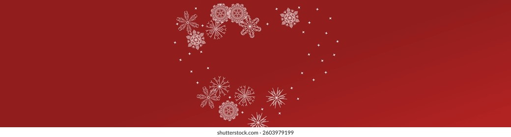 2026 Snowflakes Header Background. Christmas Vector Snow Banner. Xmas Border Design. Winter Elegant Isolated Flakes. Happy New Year Luxury Ornament. Snowy Holiday Poster. 