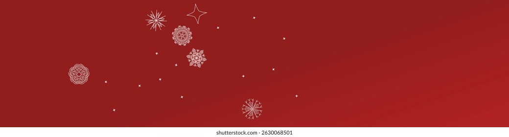 2026 Snowflakes Header Background. Christmas Vector Snow Banner. Xmas Border Design. Winter Elegant Isolated Flakes. Happy New Year Luxury Ornament. Snowy Holiday Poster. 