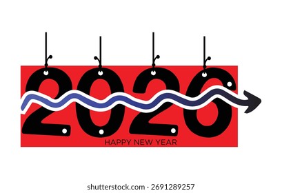 2026 Spooky New Year Vector