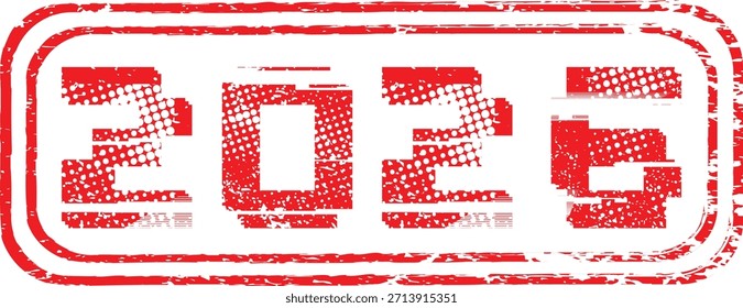 2026 - stamp texture distressed numbers for new year calendars . Textured industrial digits, rough typography for posters, tech and creative layouts. Vector illustration
