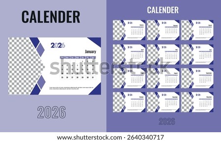2026 table desk calendar design