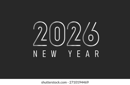 Plantilla de 2026. 2026 Diseño de poste moderno. Logo del Año Nuevo. Plantilla de publicaciones en redes sociales
