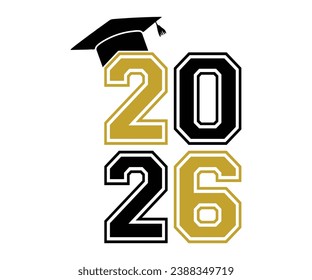 Camiseta de 2026, camiseta de clase superior, camiseta de grado, discurso de graduado, camiseta de secundaria, camiseta universitaria, clase de 2024, último día de escuela, archivo de corte para el crujiente y la silueta