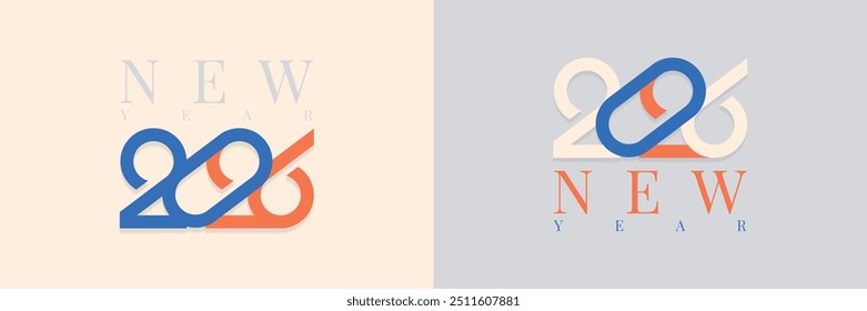 2026 typeface logo concept for new year sign and symbol. 2026 new year celebration greeting concept. Happy new year 2026 text number