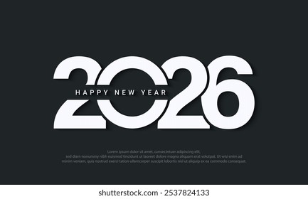 2026 Diseño de tipografía para la celebración del fondo del año Nuevo. Ilustración vectorial de 2026.