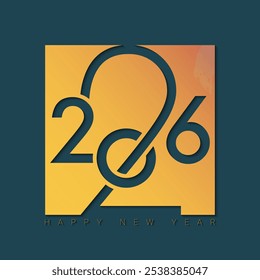 2026 Typography Design for New Year Celebration. Vector Illustration.