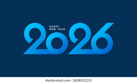 2026 typography design template featuring modern New Year logo text. Clean and bold vector illustration for celebrations and seasonal branding.