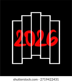 2026 typography design vector for print t shirt