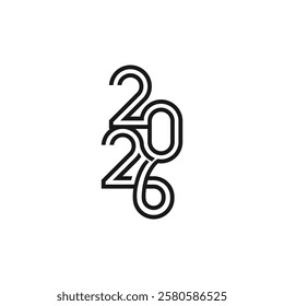 2026 Typography Logo Design Concept Happy New Year 2026 Logo Design