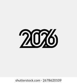 Concepto de diseño de logotipo de tipografía 2026. 2026 diseño de números para el año Nuevo. Firme por postal, cartel o Anuncio. 