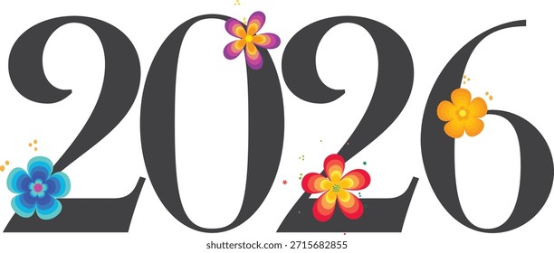2026 tipografia logotipo design conceito. Feliz ano novo 2026 logotipo design ilustração stock