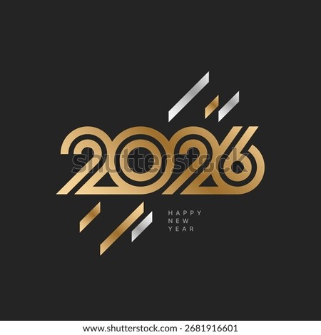 2026 typography logo design concept. 2026 number design for New Year. Sign for postcard, poster or banner. 