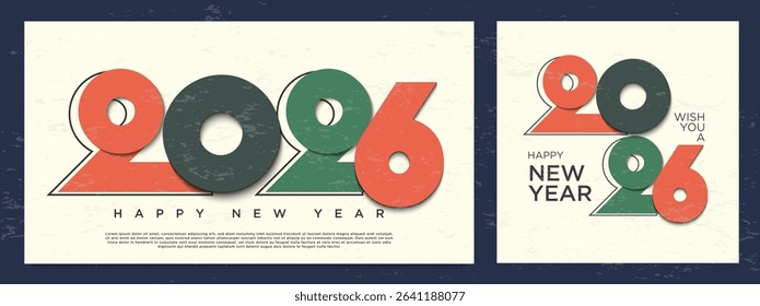 2026 typography number logo design concept. Happy new year 2026 logo design. greeting concept for 2026 new year celebration.