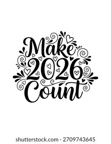 2026 Diseño de camisetas de tipografía. Uso para camisas, tazas, pegatinas y tarjetas.