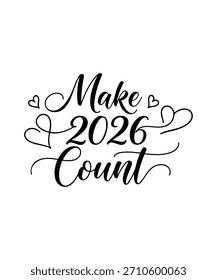 2026 Typography Tshirt Design. Use for Shirts, Mugs, Stickers, and Cards.