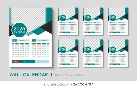 Modelo de design de calendário de parede 2026