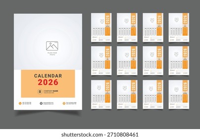 2026 wall calendar template Calendar Design 2026 business wall calendar Design Template 2026