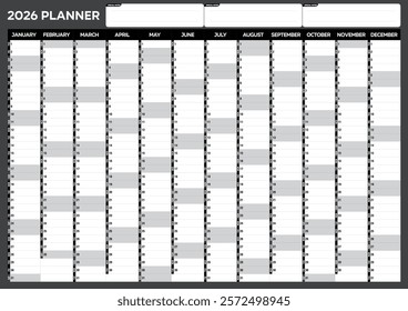 2026 Wall Planner Calendar Full Year to view Calendar Home Office Work Runs Full Year 