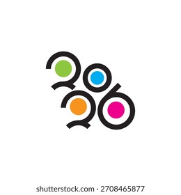 2026, año, calendario, fecha, número, diseño, logotipo, Vector, ilustración, abstracto, moderno, futuro, tiempo, concepto, ícono, símbolo, colorido, corporativo, negocio, gráfico, tipografía, geométrico, anual, re